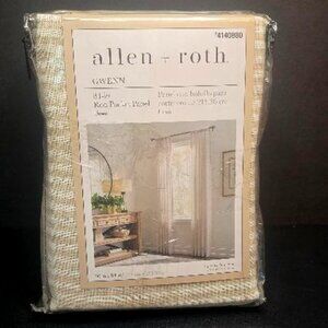 Allen + Roth Linen Stripe Curtains 2 packs (1 panel per pack)84 In Rod Pocket pa